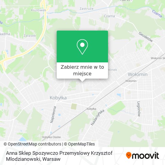 Mapa Anna Sklep Spozywczo Przemyslowy Krzysztof Mlodzianowski