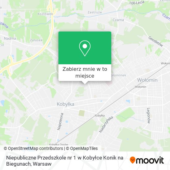 Mapa Niepubliczne Przedszkole nr 1 w Kobyłce Konik na Biegunach