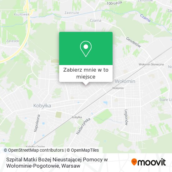 Mapa Szpital Matki Bożej Nieustającej Pomocy w Wołominie-Pogotowie