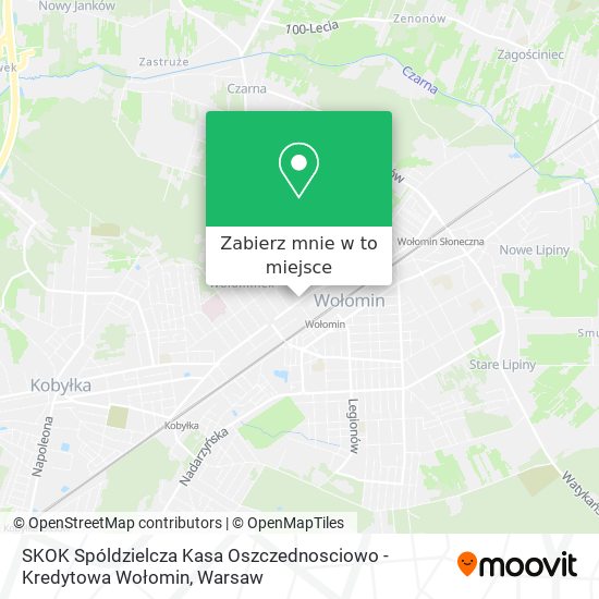 Mapa SKOK Spóldzielcza Kasa Oszczednosciowo - Kredytowa Wołomin