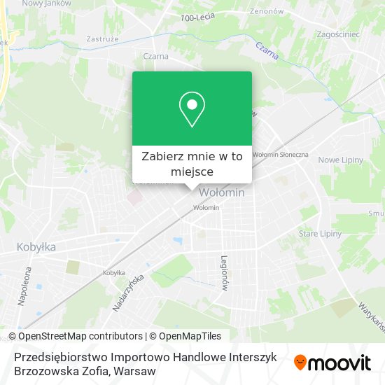 Mapa Przedsiębiorstwo Importowo Handlowe Interszyk Brzozowska Zofia