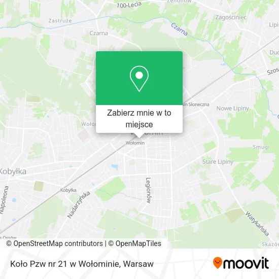 Mapa Koło Pzw nr 21 w Wołominie