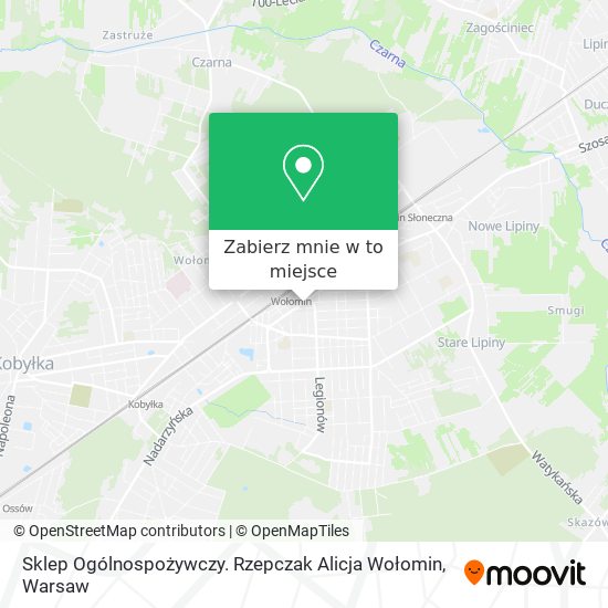 Mapa Sklep Ogólnospożywczy. Rzepczak Alicja Wołomin