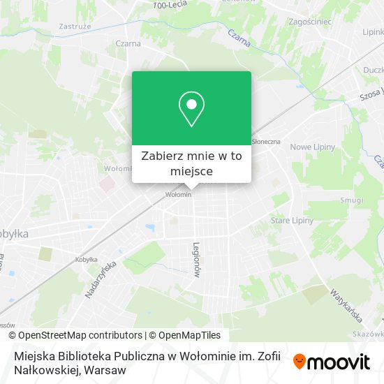 Mapa Miejska Biblioteka Publiczna w Wołominie im. Zofii Nałkowskiej