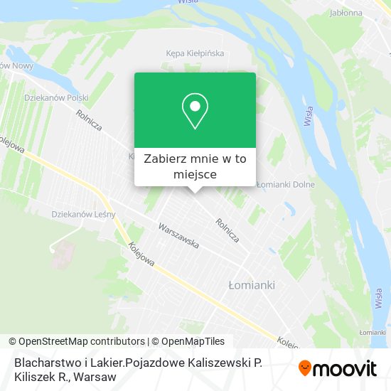 Mapa Blacharstwo i Lakier.Pojazdowe Kaliszewski P. Kiliszek R.