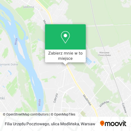 Mapa Filia Urzędu Pocztowego, ulica Modlińska