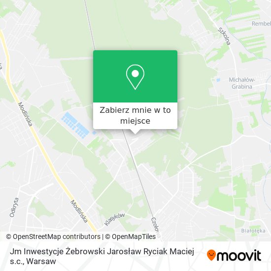 Mapa Jm Inwestycje Żebrowski Jarosław Ryciak Maciej s.c.