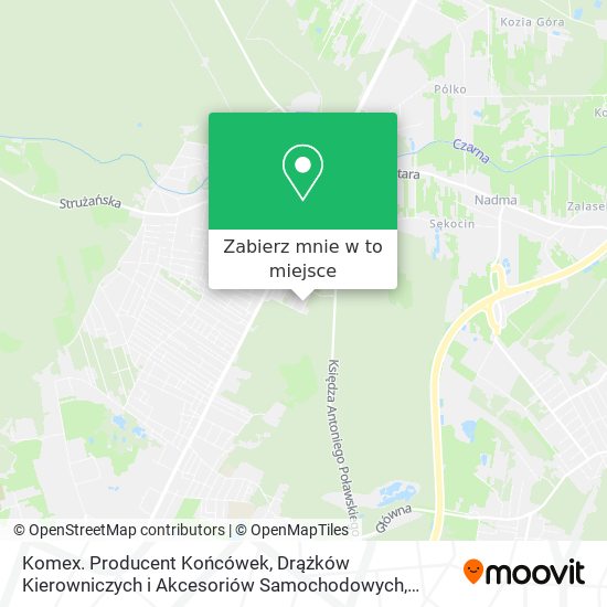 Mapa Komex. Producent Końcówek, Drążków Kierowniczych i Akcesoriów Samochodowych