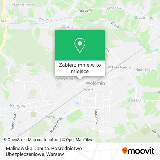 Mapa Malinowska Danuta. Pośrednictwo Ubezpieczeniowe