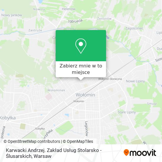 Mapa Karwacki Andrzej. Zakład Usług Stolarsko - Ślusarskich