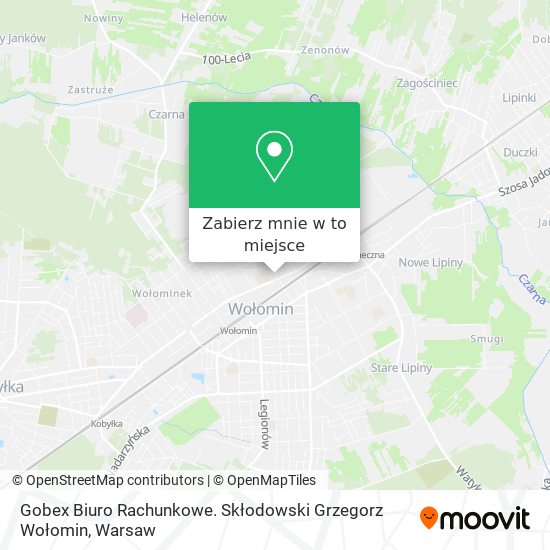 Mapa Gobex Biuro Rachunkowe. Skłodowski Grzegorz Wołomin