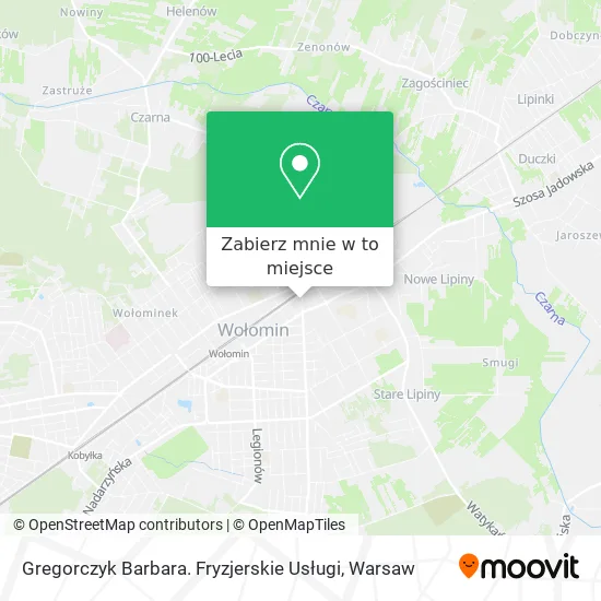 Mapa Gregorczyk Barbara. Fryzjerskie Usługi