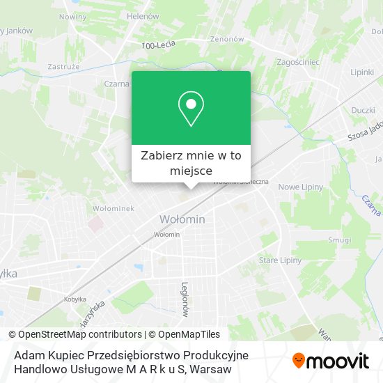 Mapa Adam Kupiec Przedsiębiorstwo Produkcyjne Handlowo Usługowe M A R k u S