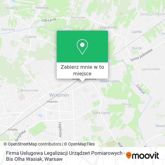 Mapa Firma Usługowa Legalizacji Urządzeń Pomiarowych - Bis Olha Wasiak