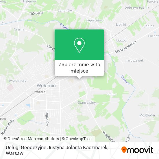 Mapa Usługi Geodezyjne Justyna Jolanta Kaczmarek