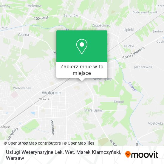 Mapa Usługi Weterynaryjne Lek. Wet. Marek Klamczyński