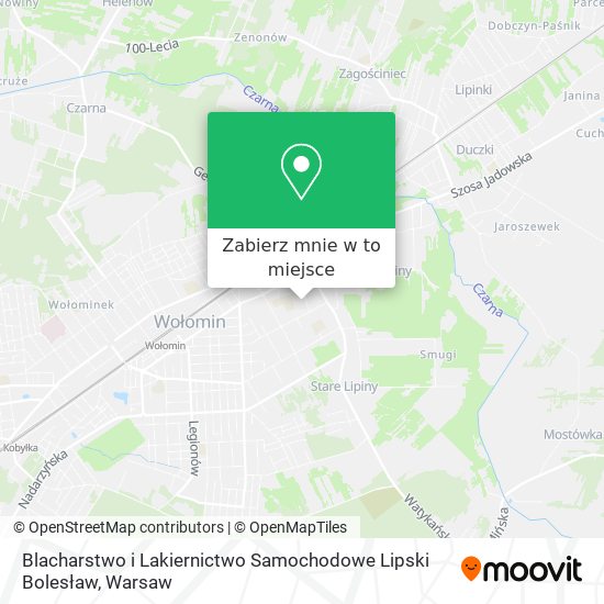 Mapa Blacharstwo i Lakiernictwo Samochodowe Lipski Bolesław