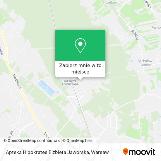 Mapa Apteka Hipokrates Elżbieta Jaworska