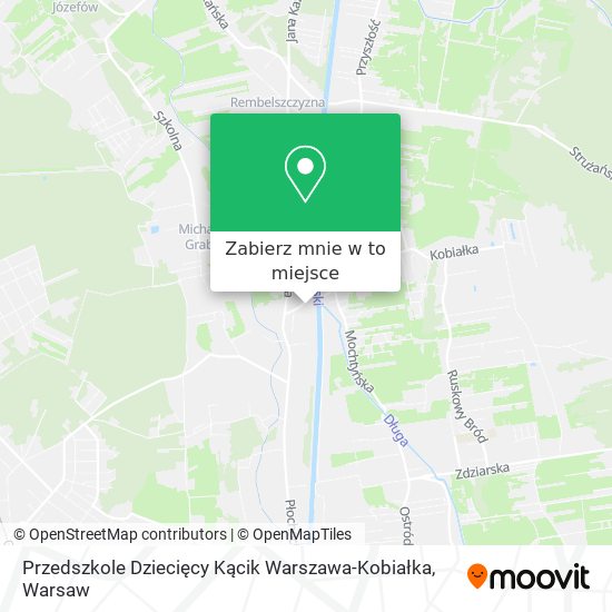 Mapa Przedszkole Dziecięcy Kącik Warszawa-Kobiałka