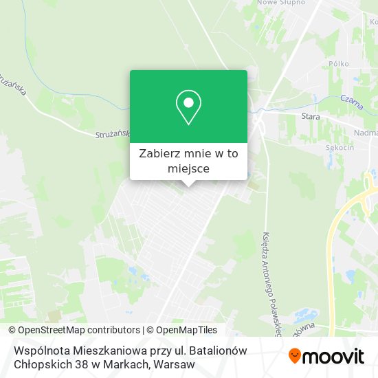 Mapa Wspólnota Mieszkaniowa przy ul. Batalionów Chłopskich 38 w Markach