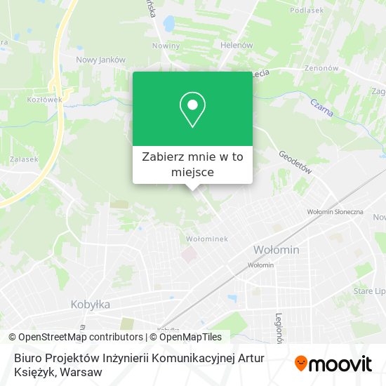 Mapa Biuro Projektów Inżynierii Komunikacyjnej Artur Księżyk