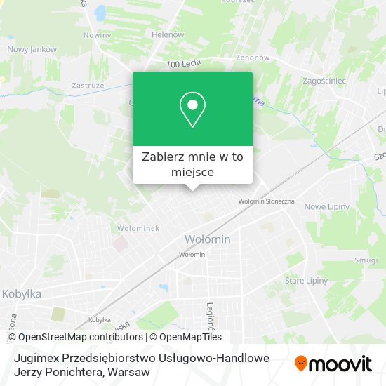 Mapa Jugimex Przedsiębiorstwo Usługowo-Handlowe Jerzy Ponichtera