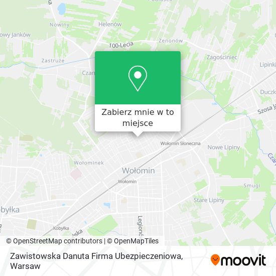 Mapa Zawistowska Danuta Firma Ubezpieczeniowa