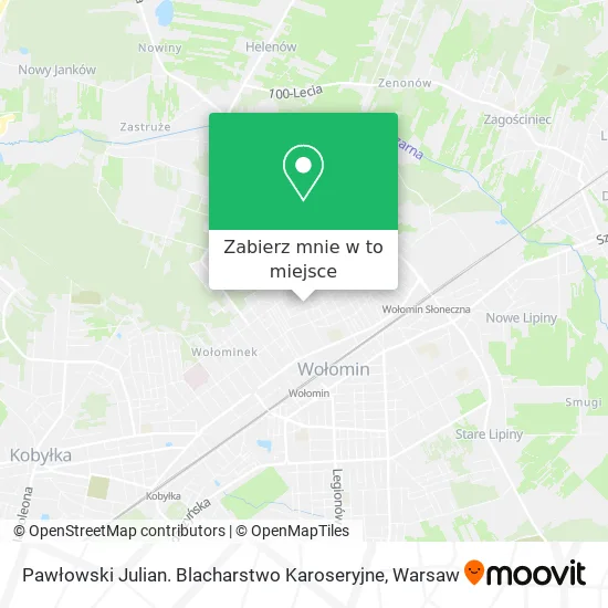 Mapa Pawłowski Julian. Blacharstwo Karoseryjne