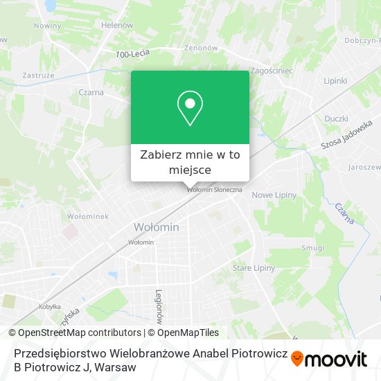 Mapa Przedsiębiorstwo Wielobranżowe Anabel Piotrowicz B Piotrowicz J