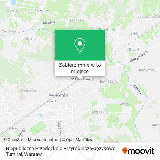 Mapa Niepubliczne Przedszkole Przyrodniczo-Językowe Tumirai