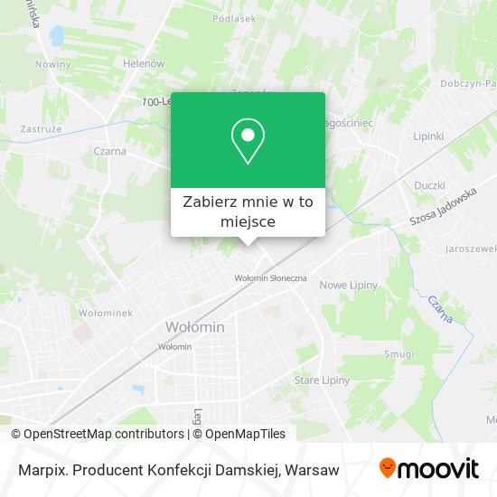 Mapa Marpix. Producent Konfekcji Damskiej