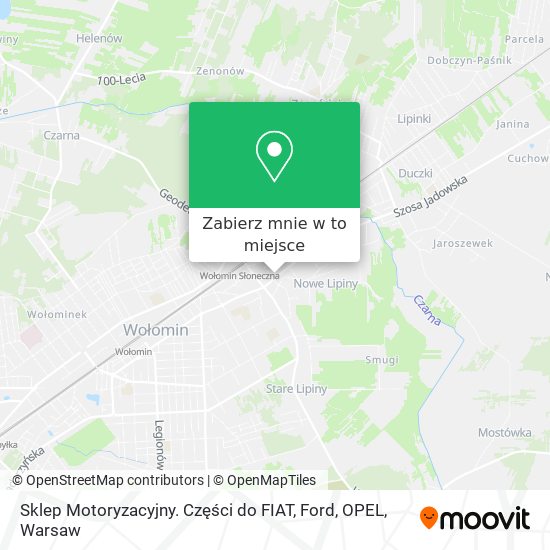 Mapa Sklep Motoryzacyjny. Części do FIAT, Ford, OPEL