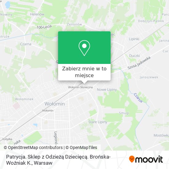 Mapa Patrycja. Sklep z Odzieżą Dziecięcą. Brońska-Woźniak K.