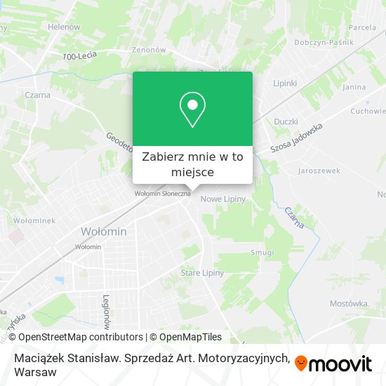 Mapa Maciążek Stanisław. Sprzedaż Art. Motoryzacyjnych