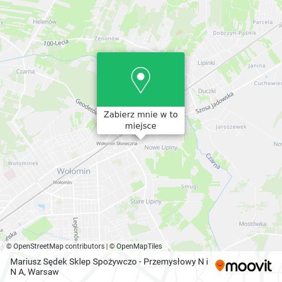 Mapa Mariusz Sędek Sklep Spożywczo - Przemysłowy N i N A