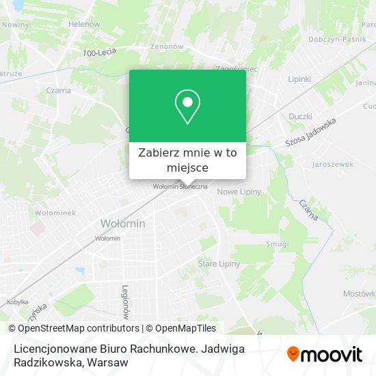 Mapa Licencjonowane Biuro Rachunkowe. Jadwiga Radzikowska