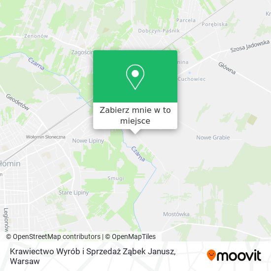 Mapa Krawiectwo Wyrób i Sprzedaż Ząbek Janusz