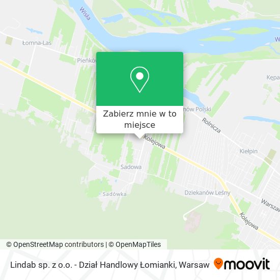 Mapa Lindab sp. z o.o. - Dział Handlowy Łomianki