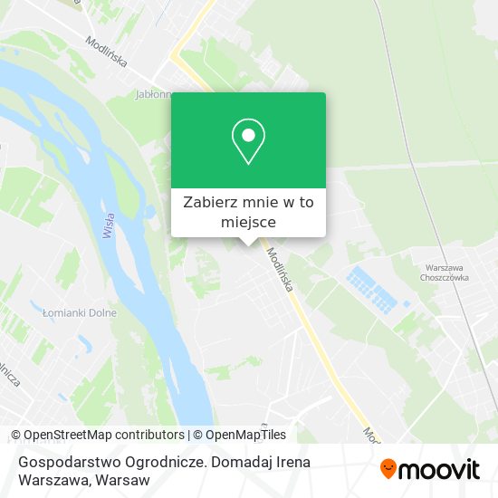 Mapa Gospodarstwo Ogrodnicze. Domadaj Irena Warszawa