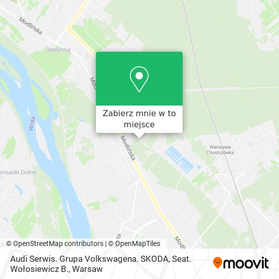 Mapa Audi Serwis. Grupa Volkswagena. SKODA, Seat. Wołosiewicz B.