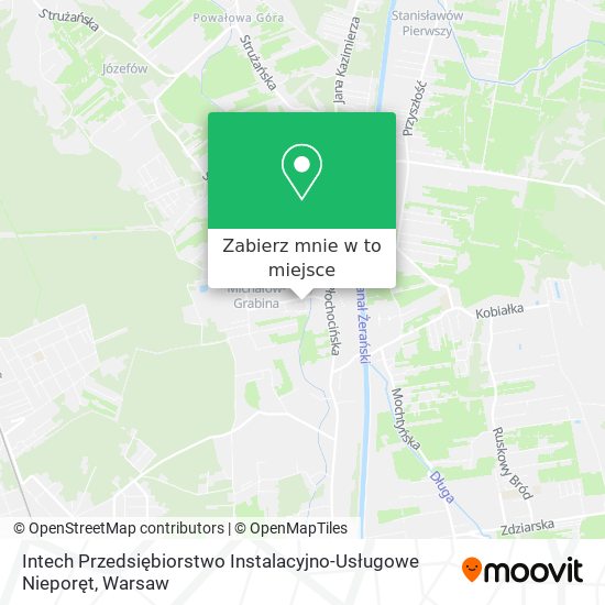 Mapa Intech Przedsiębiorstwo Instalacyjno-Usługowe Nieporęt