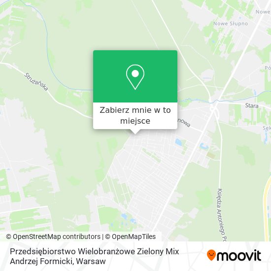 Mapa Przedsiębiorstwo Wielobranżowe Zielony Mix Andrzej Formicki