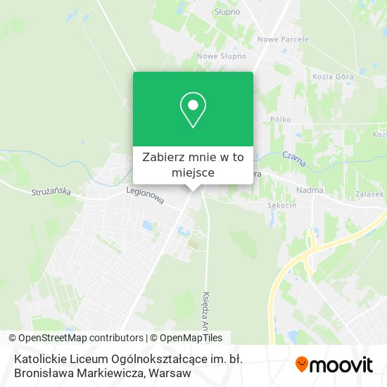 Mapa Katolickie Liceum Ogólnokształcące im. bł. Bronisława Markiewicza