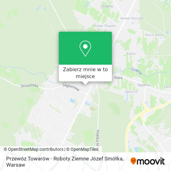 Mapa Przewóz Towarów - Roboty Ziemne Józef Smółka