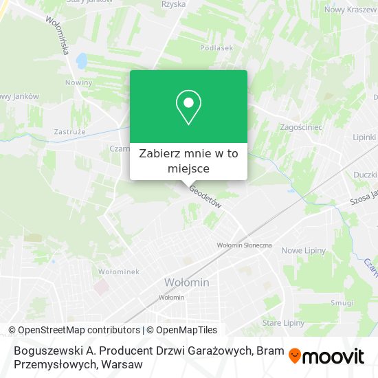 Mapa Boguszewski A. Producent Drzwi Garażowych, Bram Przemysłowych