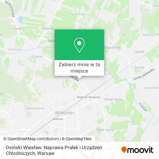 Mapa Osiński Wiesław. Naprawa Pralek i Urządzeń Chłodniczych