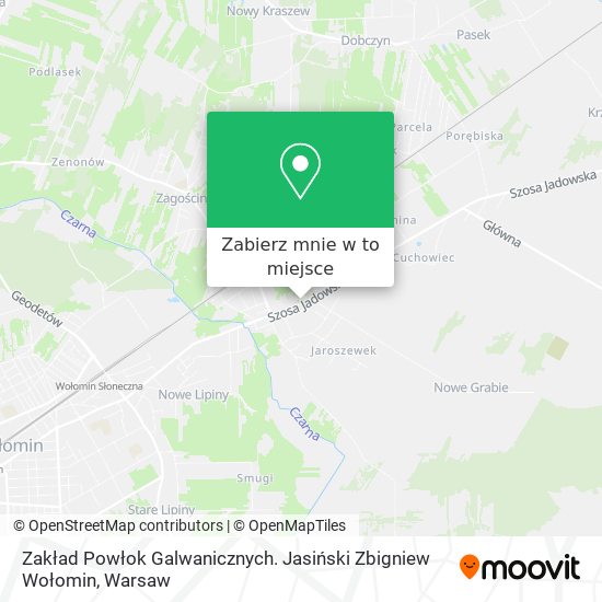 Mapa Zakład Powłok Galwanicznych. Jasiński Zbigniew Wołomin