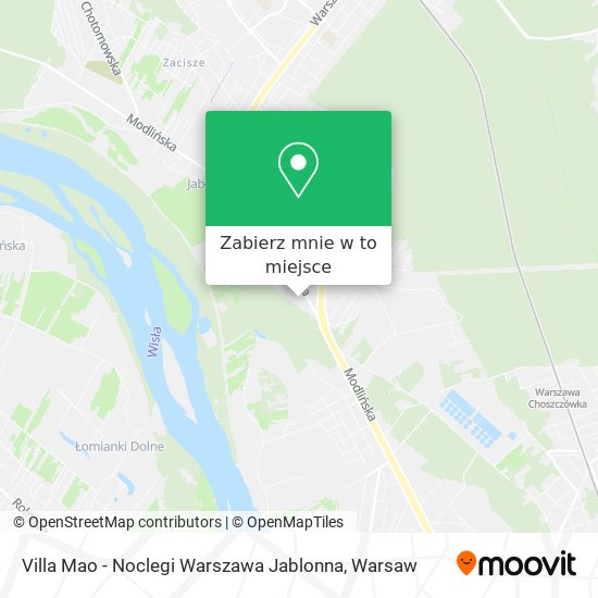 Mapa Villa Mao - Noclegi Warszawa Jablonna