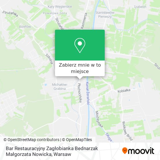 Mapa Bar Restauracyjny Zagłobianka Bednarzak Małgorzata Nowicka