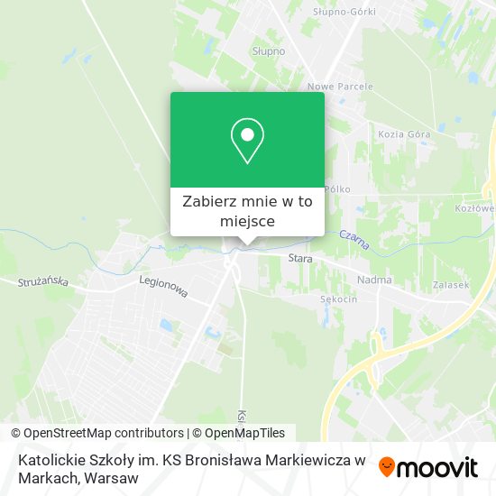 Mapa Katolickie Szkoły im. KS Bronisława Markiewicza w Markach